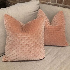 Pottery Barn cross stitch blush pillow
